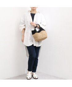 UNBILLION カシュカシュ cachecache / 切り替え柄編みミニトート カゴバッグ