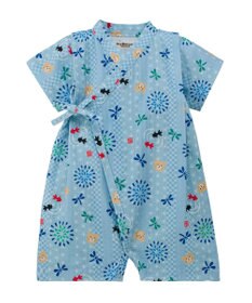 MIKI HOUSE HOT BISCUITS 【60-80cm】総柄 甚平オール