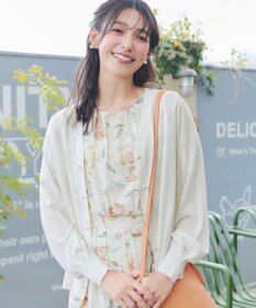 Tiaclasse ラメシアー天竺パールボタンカーディガン