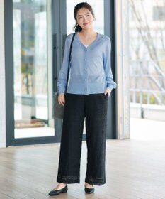 Tiaclasse ラメシアー天竺パールボタンカーディガン