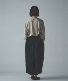 muuc 〈綿100%〉〈涼しいワッシャー生地〉〈裾タック入り〉〈ワイドシルエット〉サーカスパンツ