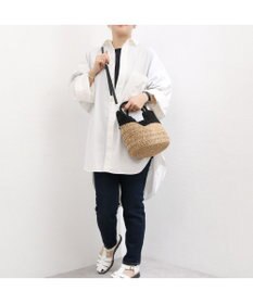 UNBILLION カシュカシュ cachecache / 切り替え柄編みミニトート カゴバッグ