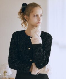 Maison de FLEUR プチリボンファーグローブ