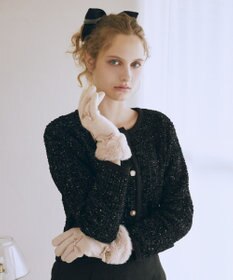 Maison de FLEUR プチリボンファーグローブ