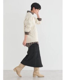 AMERICAN HOLIC パッチワークケーブルニットチュニック