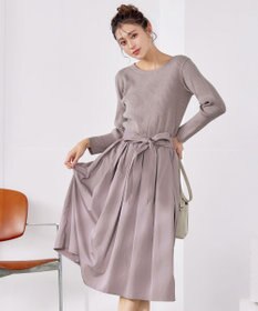 Tiaclasse 【洗える】タフタスカートドッキングワンピース