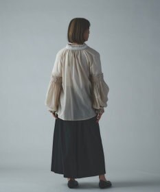 muuc 〈綿100%〉〈涼しいワッシャー生地〉〈裾タック入り〉ワイドパンツ