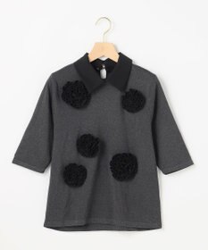 組曲 S 【組曲×setsuko sagittaire】ボンボンフラワー襟付き ニット