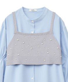 earth music&ecology ＳＥＴ２点パールビスチェ＋シャツ