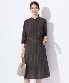 J.PRESS LADIES L 【洗える】ドットデシンプリント ピンタック ワンピース