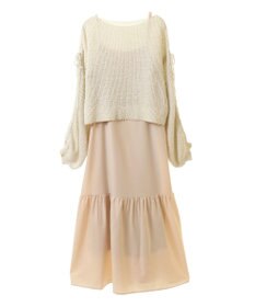 earth music&ecology ＳＥＴ２点透かしニット＋キャミワンピース