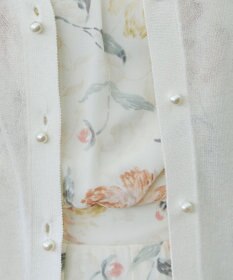 Tiaclasse ラメシアー天竺パールボタンカーディガン