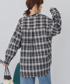 AMERICAN HOLIC フリンジヘム起毛チェックシャツ