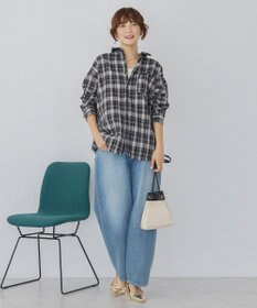 AMERICAN HOLIC フリンジヘム起毛チェックシャツ