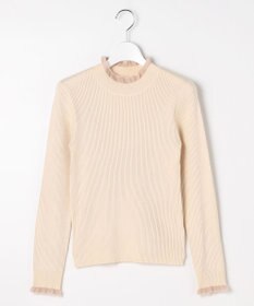 Feroux シアーフリル・ハイネックリブプルオーバー