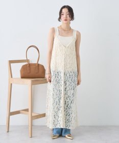 earth music&ecology 起毛レースレイヤードキャミワンピース