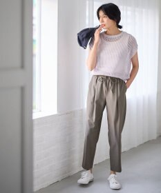 ANY 【洗濯機可/接触冷感/UVケア】イージーケアライトストレッチテーパードパンツ