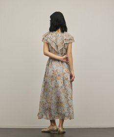 GRACE CONTINENTAL サラサプリントフリルカラーワンピース