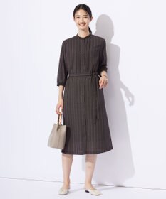 J.PRESS LADIES L 【洗える】ドットデシンプリント ピンタック ワンピース