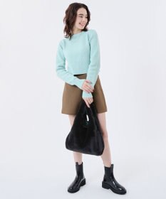 LeSportsac FUR SHOULDER TOTE/ブラックフラッフィーファー