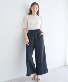 YECCA VECCA クルーネック5分袖シアートップス