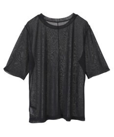 YECCA VECCA クルーネック5分袖シアートップス