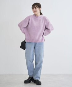 Green Parks ベロアモールモックネックニットプルオーバー