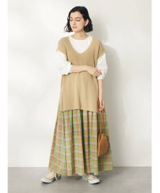 CRAFT STANDARD BOUTIQUE チェックギャザーロングスカート