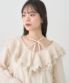 earth music&ecology 【綿100％】サイドリボンラッフルミニワンピース