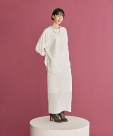 #Newans 【洗濯機可】シャーリングカフスパウダリーブラウス