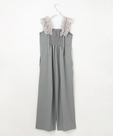 Feroux 【洗える】フリルショルダー サロペット