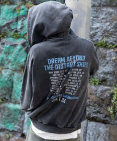 WEGO 【ユニセックス着用ITEM/MLサイズ展開】パウダーブリーチグラフィックZIPパーカー