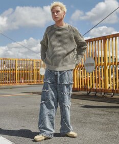 WEGO ダーツフリンジデニムパンツ