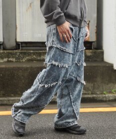 WEGO ダーツフリンジデニムパンツ