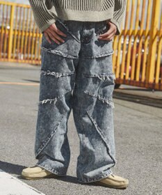 WEGO ダーツフリンジデニムパンツ