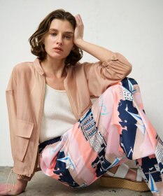 GRACE CONTINENTAL マリンプリントイージーパンツ