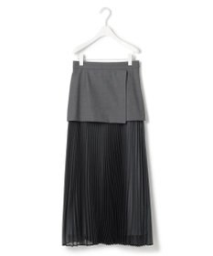 ICB L 【洗える】LooseWeave ドッキングプリーツスカート