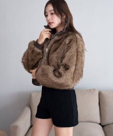 WEGO 【25年秋冬新作】フェイクファーショートブルゾン