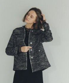 YECCA VECCA ノーカラーツイードジャケット