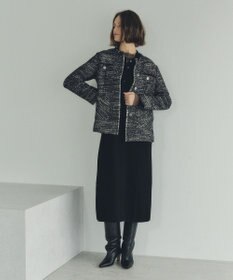 YECCA VECCA ノーカラーツイードジャケット