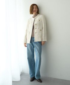 YECCA VECCA ノーカラーツイードジャケット