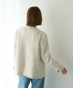 YECCA VECCA ノーカラーツイードジャケット