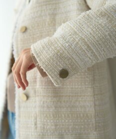 YECCA VECCA ノーカラーツイードジャケット