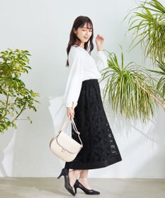 Tiaclasse L 【洗える】花柄レースマーメイドスカート