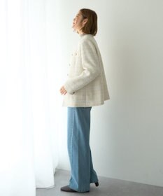 YECCA VECCA ノーカラーツイードジャケット