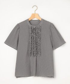 組曲 【先行予約】【WEB限定】サッカーギンガムチェック フロントフリルブラウス