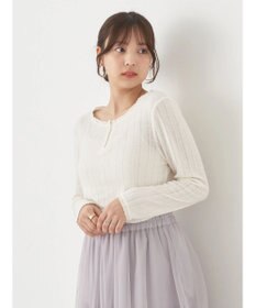 earth music&ecology アイレットジャガードタイトプルオーバー