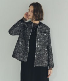 YECCA VECCA ノーカラーツイードジャケット