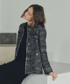 YECCA VECCA ノーカラーツイードジャケット