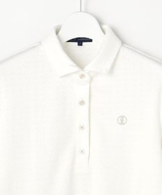 23区GOLF 【WOMEN】モノグラムジャガード長袖ポロシャツ